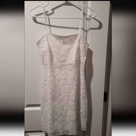 Francesca's Floral White Lace Dress-Size M - Picture 1 of 3